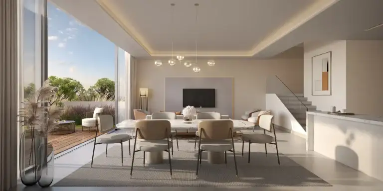 Dining area interior at an Aida by DarGlobal villa, Muscat