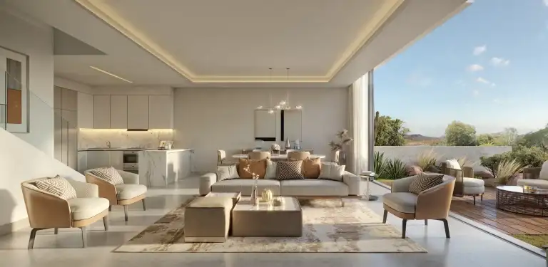 Living room interior at an Aida by DarGlobal villa, Muscat