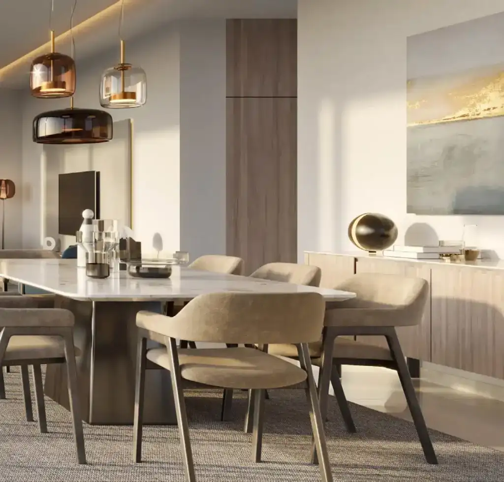 Modern dining room with elegant decor