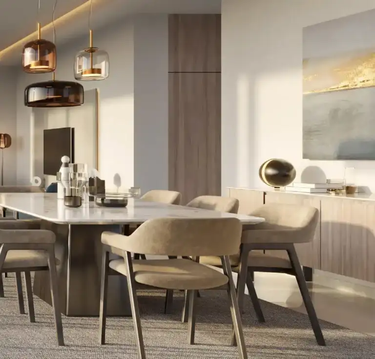 Modern dining room with elegant decor