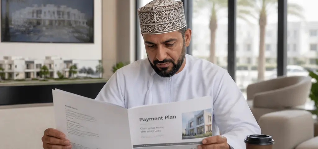 Off-Plan Buyer Reviewing A Developer Payment Plan In Muscat