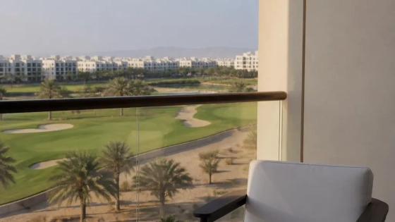 Golf View Apartment Balcony Overlooking A Green Course In Muscat