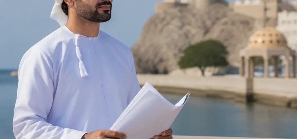 Buyer Reviewing Property Developer Documents Before Reserving A Home In Oman