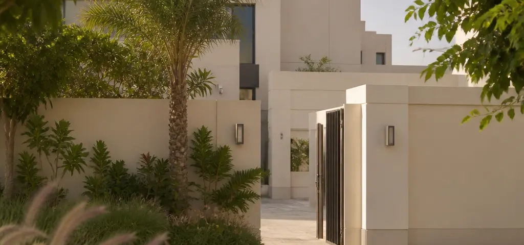 Expat Family Viewing A Modern Gated Residential Community In Muscat