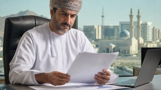 International Investor Reviewing Company And Property Documents In Muscat