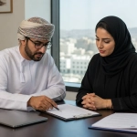 Buyer Reviewing An Off-Plan Property Contract In Muscat