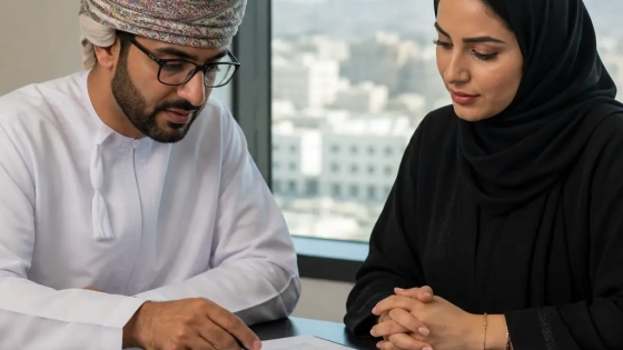 Buyer Reviewing An Off-Plan Property Contract In Muscat
