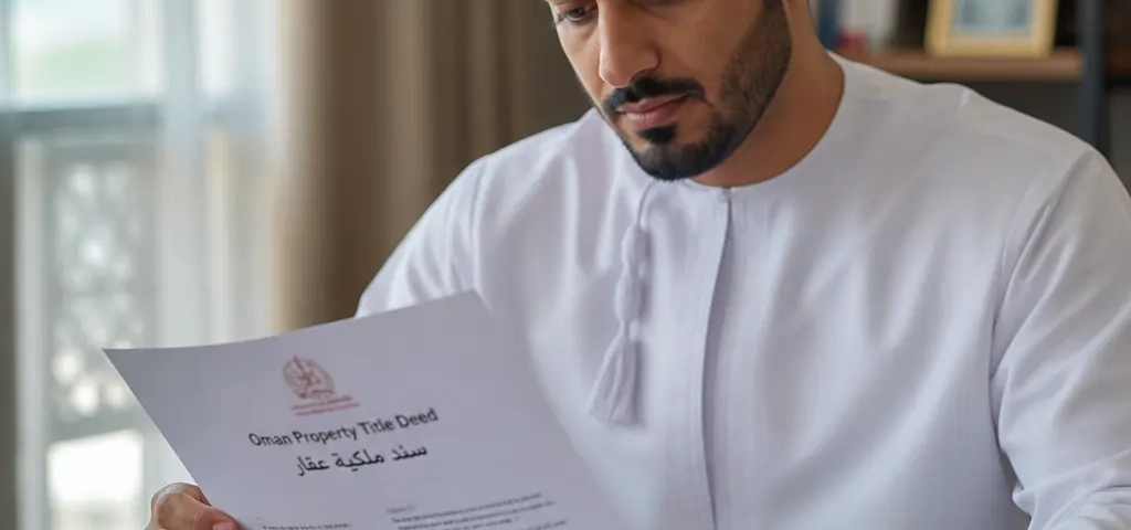 Foreign Buyer Reviewing Oman Property Title Deed Documents