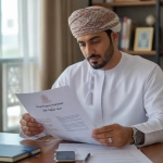 Foreign Buyer Reviewing Oman Property Title Deed Documents