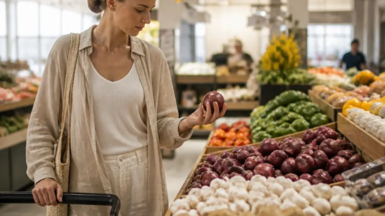 Expat Choosing Groceries And Household Essentials In A Modern Muscat Supermarket