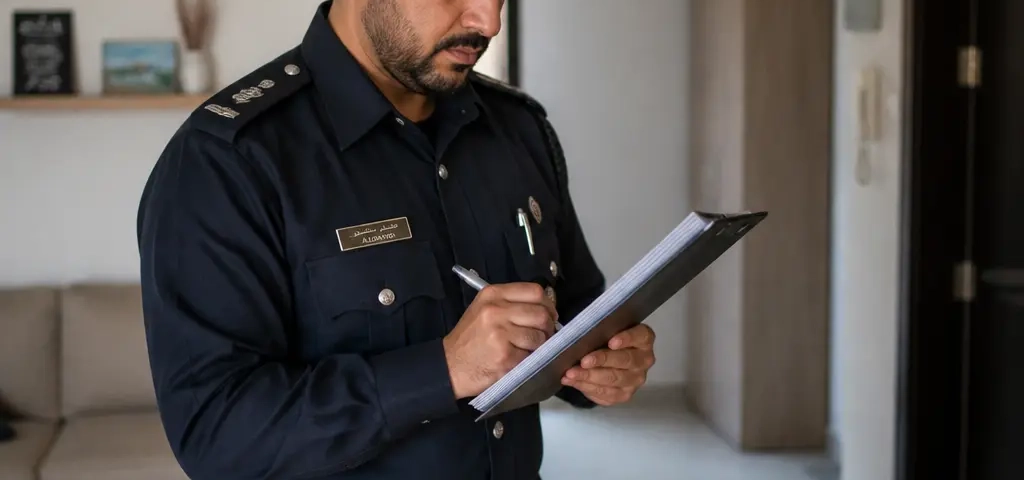 Inspector Checking Apartment Finishes During A Developer Handover In Muscat