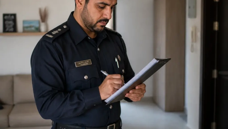 Inspector Checking Apartment Finishes During A Developer Handover In Muscat