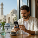New Resident Activating An Esim On A Smartphone In Muscat