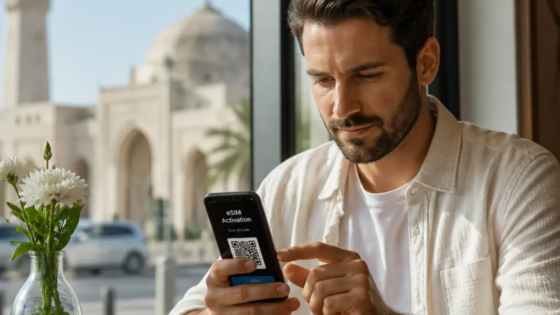 New Resident Activating An Esim On A Smartphone In Muscat